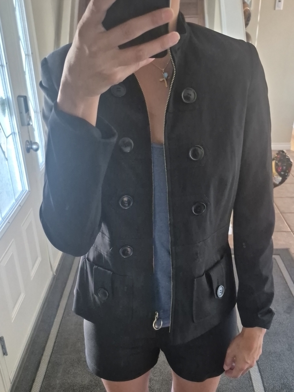 Ricki's Black Double-Breasted Women's Jacket with Zip Front